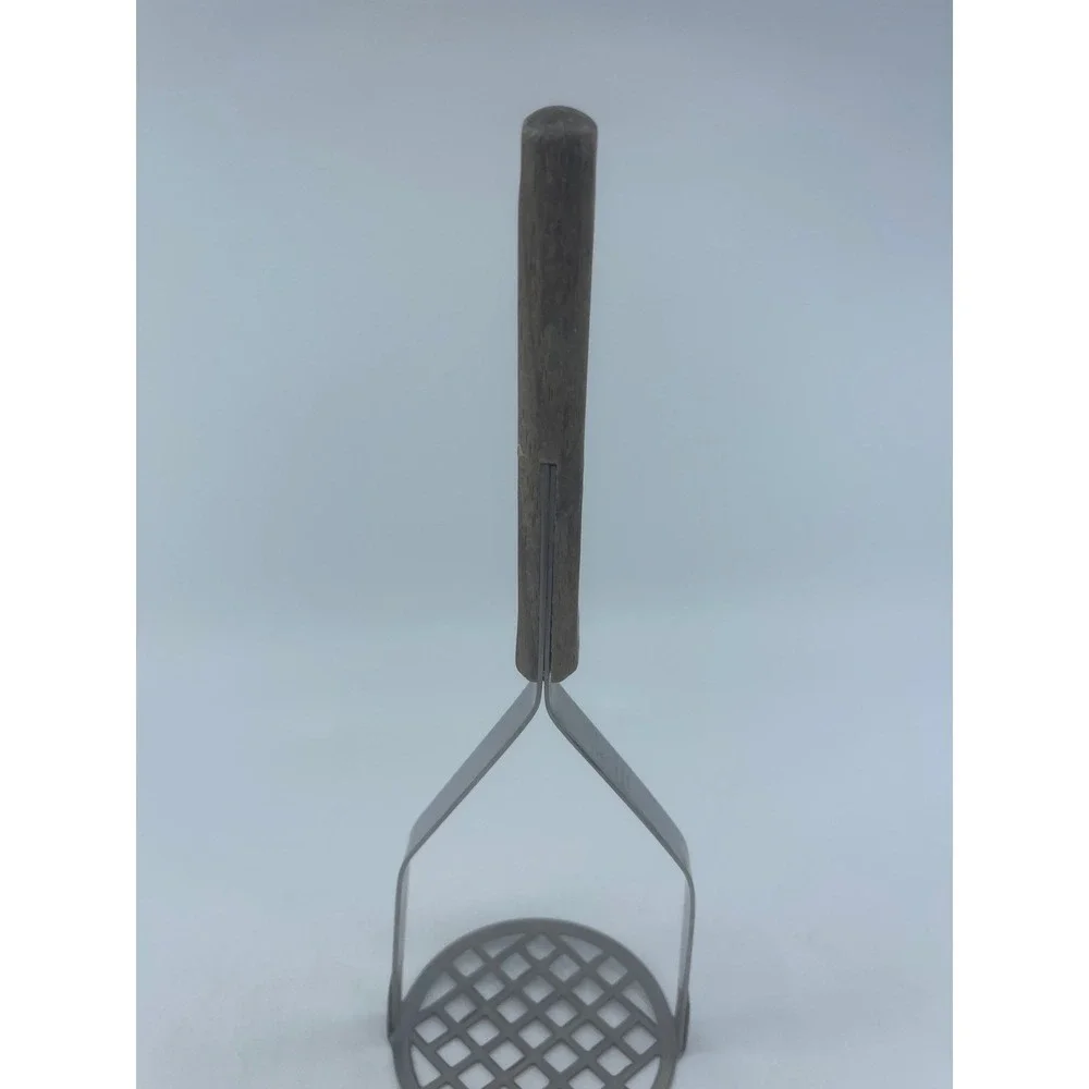 Mar-Crest Vintage Potato Masher Stainless Steel Wood Handle USA Made 9.5 Inch